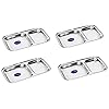 2 in 1 Stainless Steel Deep Compartments Plates Set of 4