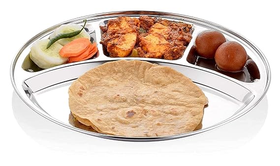 4 in 1 Compartments Round Stainless Steel Thali