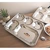 5 in 1 Compartments Stainless Steel Flower Thali Set of 4