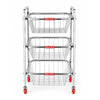 Sharda Metals Stainless Steel Kitchen Storage Trolley with Wheels | Heavy Duty Rolling Vegetable & Fruit Basket Stand