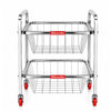 Sharda Metals Stainless Steel Kitchen Storage Trolley with Wheels | Heavy Duty Rolling Vegetable & Fruit Basket Stand