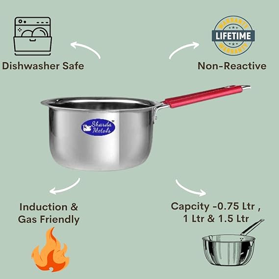 Stainless Steel Sauce Pan Induction Cooking Pot