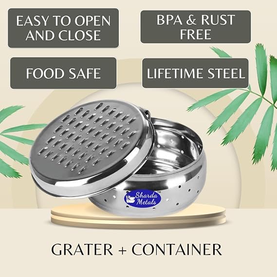 Stainless Steel 2 in 1  Grater Dabba Set