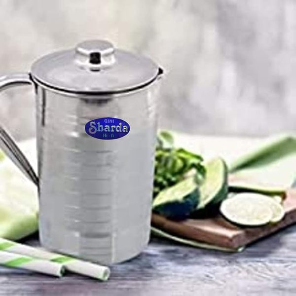 Water Jug 2 litres Stainless Steel Pitcher with Glasses