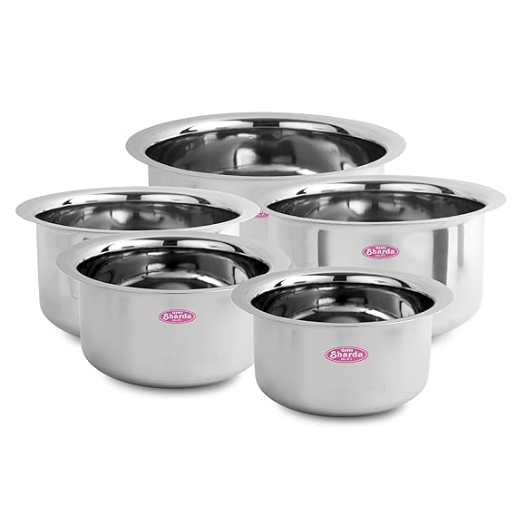 Stainless Steel Tope  0.5 to 2 litres Combo Set of 5