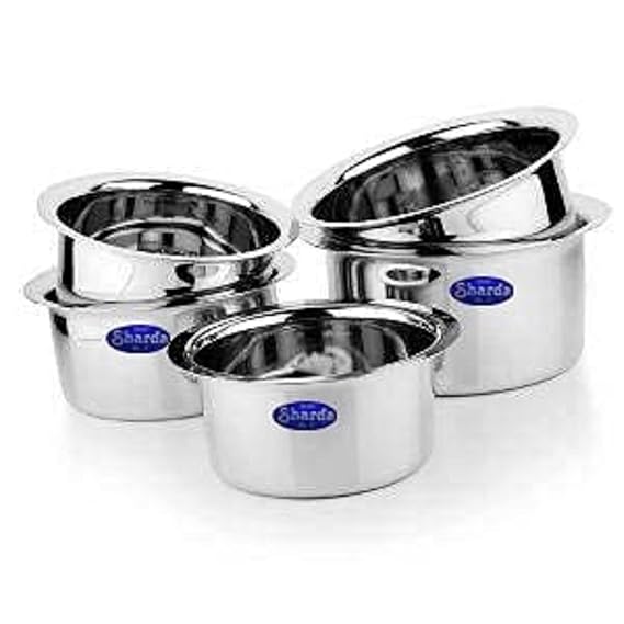 Stainless Steel Tope  0.5 to 2 litres Combo Set of 5