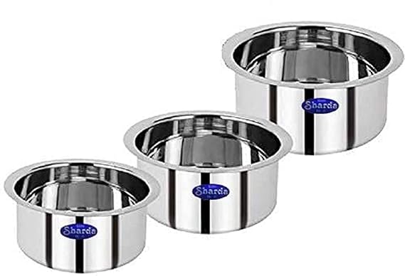 Stainless Steel  Tope Patila Pot  Set of 3